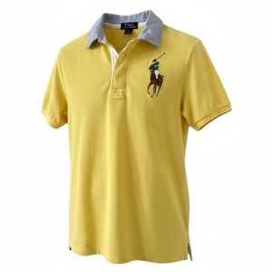 Polo by Ralph Light Lauren Yellow Big Pony Short Sleeve Polo Shirt Size Large